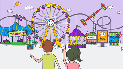 Amusement Park - Cyber Violence 2d illustration amusement park ngo video animation