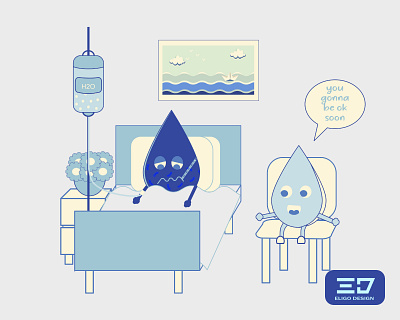 Hospitalized affinity designer bacteria eligo design eligodesign hospital illustration intravenous treatment medical care medication tshirt tshirtdesign vector art vector illustration water water drop water therapy water treatment