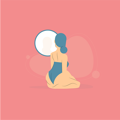 Reflection 2d art cartoon character design experiment flat flat illustration fun illustration illustrator line art vector woman