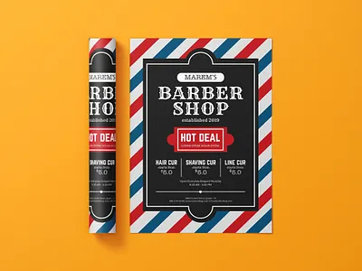 Barbar Shop Flyer Design Concept branding brochure design business flyer design corporate flyer design flyer design handout leaflet design