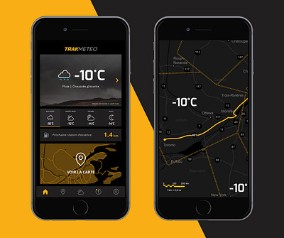 Map & Weather Mobile App UI app design driving mapping mobile ui ui design uiux ux weather