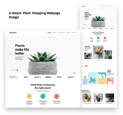 Plant shopping website designer designlove illustration passion photoshop prototype uidesign uxdesign wireframe