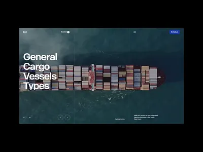 Cargo Logistics Website Navigation animation clean grid layout motion navigation typography video background website website design