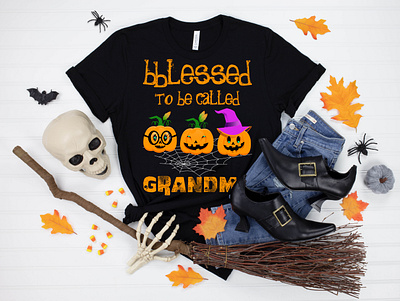 🎃Blessed to be called Grandma 🎃 awesomet shirt birthdaygift blacktshirt customtshirtdesigner customtshirts etsyseller graphic design graphicdesigner hand drawn helloween helloweentees helloweentshirt illustraion illustration art merch design merchdesigner printing style typography