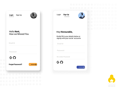 Login and Sign App app design login screen sign up typography ui ui ux uidesign ux