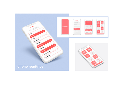 Airbnb Roadtrips airbnb app clean design interfaces minimal mockup roadtrip travel ui