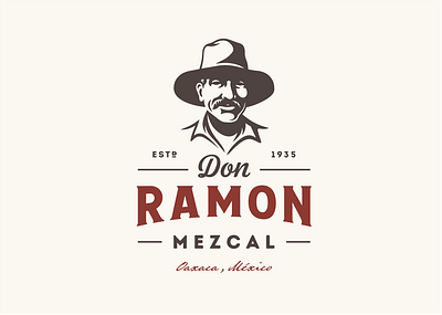 Don Ramon agave character illustration logo mexico mezcal oaxaca portrait retro tequila vintage