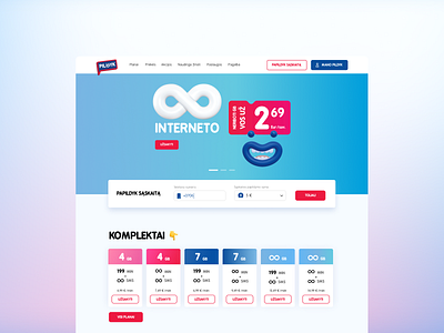 Pildyk landing page 3d animation blue blue and white bold branding emoji internet landing page landingpage parallax parallax scrolling plans scroll animation telecomunications ui visual design