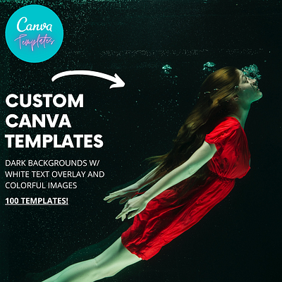 Custom Canva Templates - Dark Backgrounds w/ White Text Overlay canva canva template design download for sale icon medium article template ux