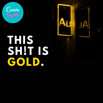 Custom Canva Templates - Gold Reflection branding canva canva template design download for sale illustration template typography ux