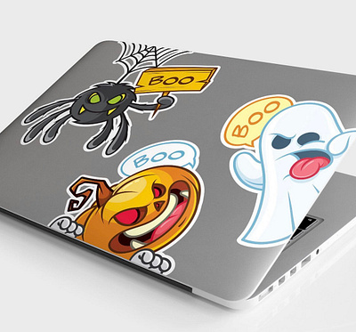 Halloween Stickers branding cartoon characterdesign ghost halloween halloween design halloween party illustration logo pumpkin spider sticker stickers vector