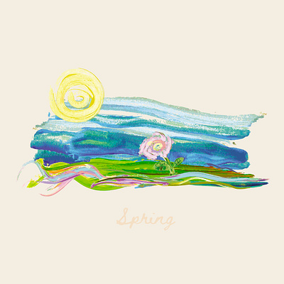 Spring abstract flower grass illustration spring vector wind