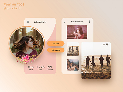 Daily UI :: 006 - User Profile 006 clean concept daily ui design digital design minimal mobiledesign ui user profile userinterface ux