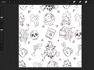 Happy Halloween Pattern branding design goth illustration