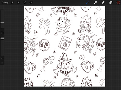 Happy Halloween Pattern branding design goth illustration