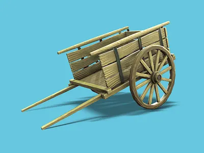 Stylized Old Carriage 3d 3d art carriage lowpoly medieval old carriage stylized