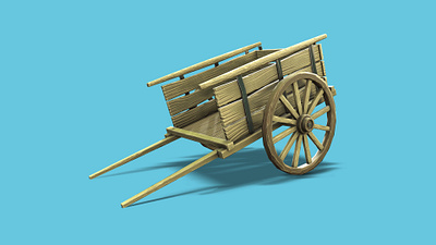 Stylized Old Carriage 3d 3d art carriage lowpoly medieval old carriage stylized