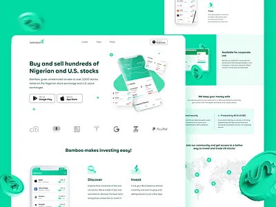 Invest Bamboo Landing Page Redesign dailyui design dribbble dribbble best shot figma illustration invest investor ui uidesign uiux ux web web design