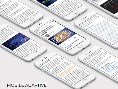 Mobile adaptive for Health Blog adaptive blog design health icons minimalism mobile mobile app mobile design text ui