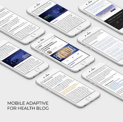 Mobile adaptive for Health Blog adaptive blog design health icons minimalism mobile mobile app mobile design text ui