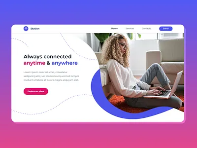 Home - Internet services concept colorful fun home homepage internet landing design landingpage layout design ui desgin ux desgin webdesign website design