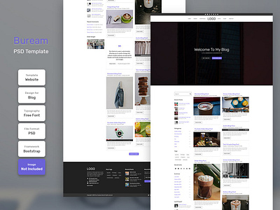 Buream Blog Category Page PSD Web Template banner business design digital education layout marketing modern template web web design website