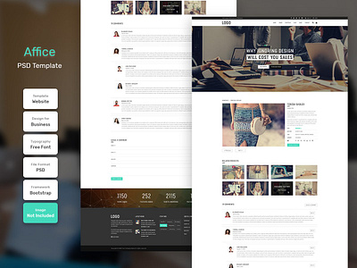 Affice Portfolio Detail Page PSD Web Template banner business design digital education layout marketing modern template web web design website