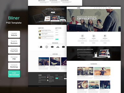 Bliner Agency Homepage PSD Web Template business design digital landing landing page marketing page template web web design web template website