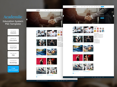 Academiic Education Course University News Page PSD Web Template