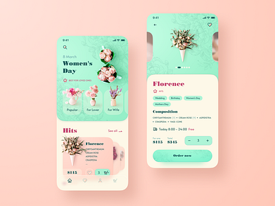 Flowers store app app beautiful figma flower flowers online shop store ui uiux ux woman