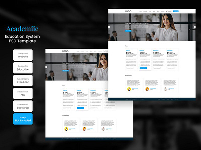 Academiic Education Course University Plan Page PSD Web Template