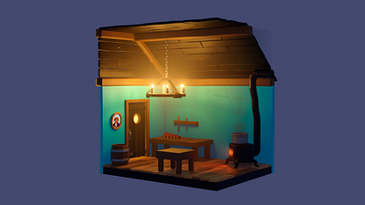 Scumm Bar Kitchen 3d blender kitchen lowpoly monkey island