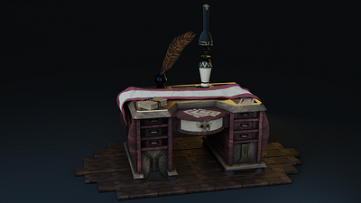 Alchemist's table 3d 3d art art b3d design environment art game art illustration lowpoly table