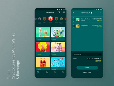 Exobit POS categories design interface navigation design point of sale shopping shopping cart uidesign wallet app