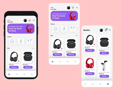 Headphones Store Mobile App UX-UI Design app design ui ux web