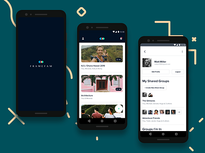 FrameFam • Create group photo albums app design development engineering ios mobile ui ux