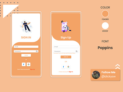 Login & Signup Page app design mobile app ui