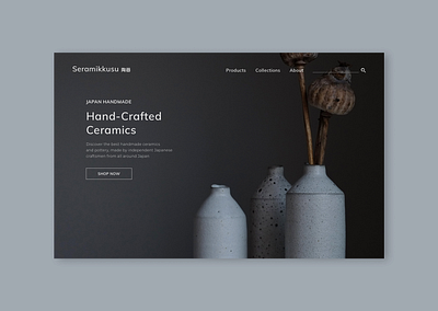 ceramics e commerce website design e commerce landing page concept minimal ui ux vector web web design