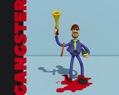 Gangster 3d box modelling character design cinema 4d