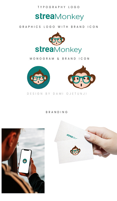 StreaMonkey | Monkey Logo Concept For AudioTech Company 99designs adobe illustrator adobe photoshop brand design brand identity branding branding design character design freelancer illustration mascot design mascot logo packaging tech logo