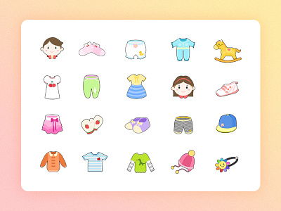 CUTE BABY CLOTH baby cartoon child children design dribbble illustration painting ui vector