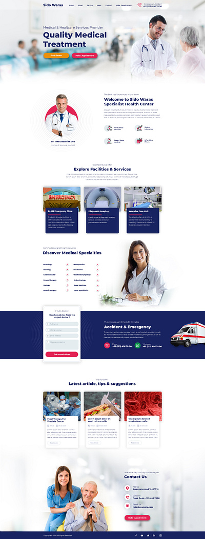 sidowaras health landingpage design flat health landingpage minimal ui web