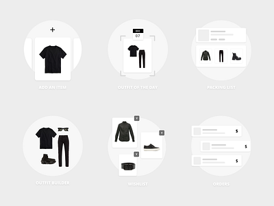 Empty States design empty state illustration interface luxury minimal mobile outfit wardrobe