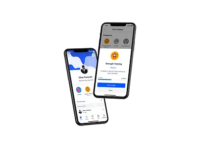 Aaptiv Profile & Badges aaptiv app badges design design systems figma fitness ios mockup product design profile ui user experience user interface ux visual design