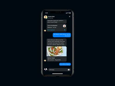 Aaptiv Trainer Chat aaptiv app chat design design systems fitness ios mockup product design trainer trainer chat ui user experience user interface ux visual design