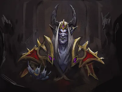 Denathrius sketch darkness denathrius dreadlord illustration revendreth shadowlands vampire warcraft worldofwarcraft wow