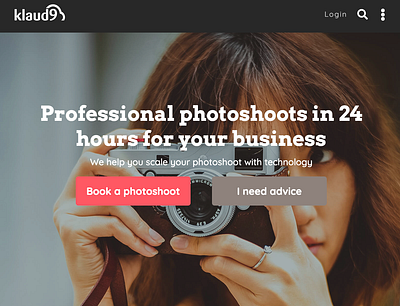 Klaud9 - Home page marketplace photography website