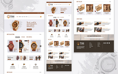 Landing Page Design: Tree Watches design ecommerce shop illustration landing page design landingpage logo newbie designer