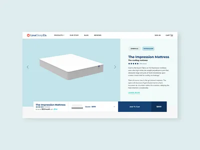 LoveSleep PDP design digital design graphic design interactive design mobile design responsive ui uiux ux visual design web design