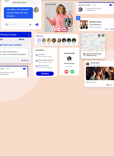 UI elements - Chat app brand chat chat app design dribble illustraion message mobile ui notification ui uicomponent uiux videocall voicecall